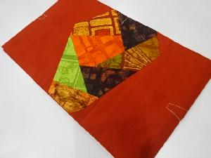 リサイクル　未使用品　手織り紬切り嵌めに抽象模様名古屋帯